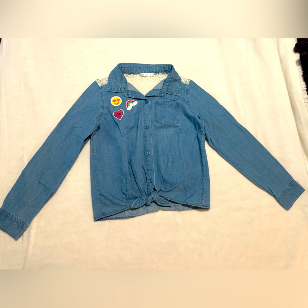 Denim Buttoned Ups w/Lace & Patches